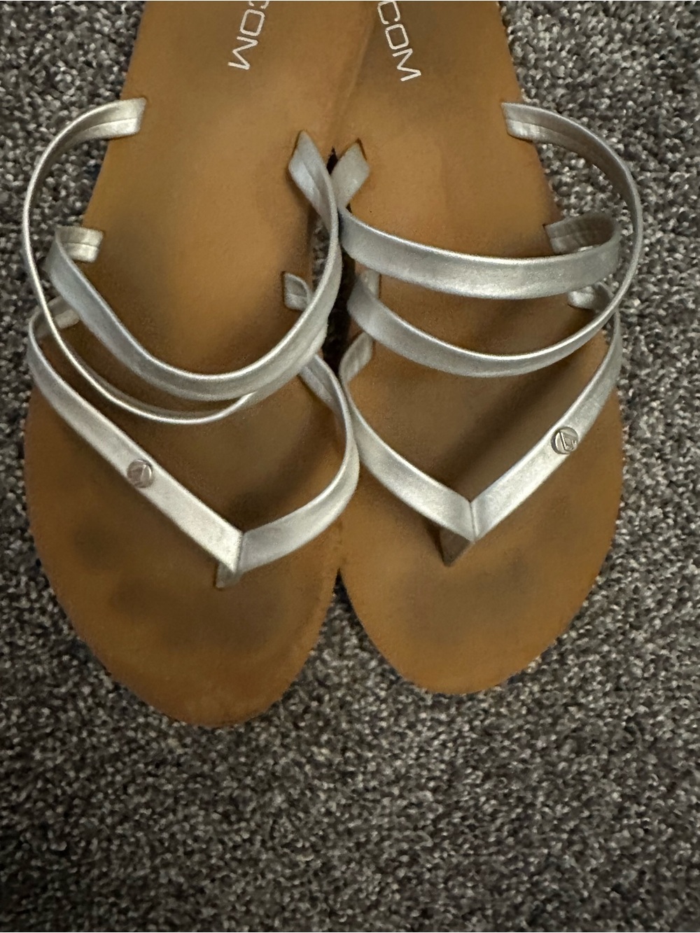 Volcom Women's Silver Multi-Strap Sandals
